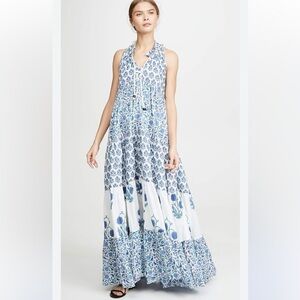 Ro’s Garden Sophia Maxi Dress in Floral Cornflower Blue - Size Large